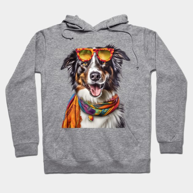 Peaceful Paws: The Gentle Soul of a Border Collie Hoodie by Cute Dogs AI